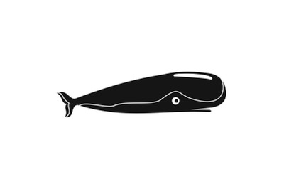 Sperm whale icon, simple style