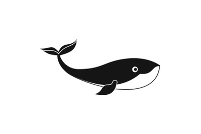 Ocean whale icon, simple style