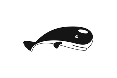 Mammal whale icon, simple style