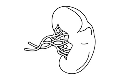 Sick spleen icon, outline style