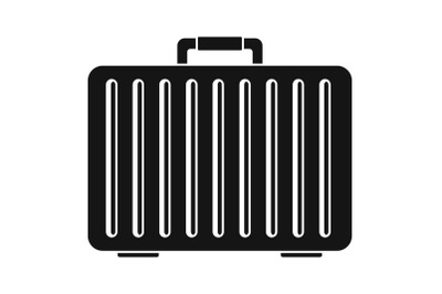 Metal hand bag icon, simple style