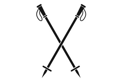 Nord walk sticks icon, simple style