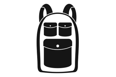 Camp backpack icon, simple style