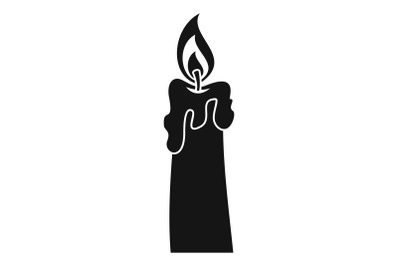 Burning candle icon, simple style