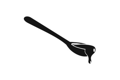 Spoon of honey icon, simple style