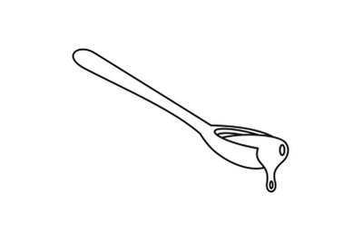 Spoon honey icon, outline style