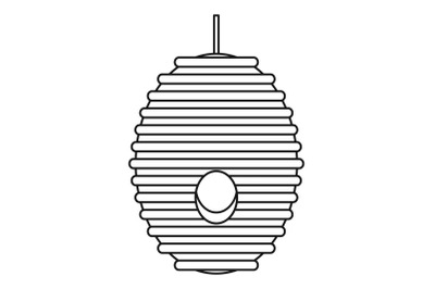 Bee hive tree icon, outline style