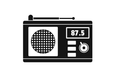 Old radio with antenna icon, simple style