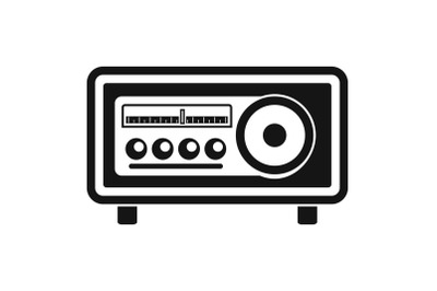 Vintage radio icon, simple style