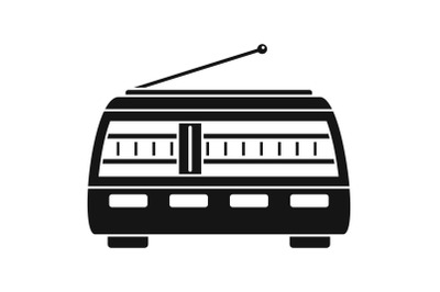Old retro radio icon, simple style