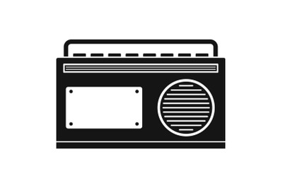 Old vintage radio icon, simple style