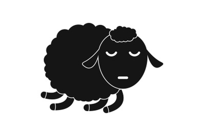 Sleeping sheep icon, simple style