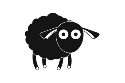 Shocked sheep icon, simple style