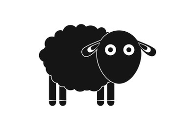 Funny sheep icon, simple style