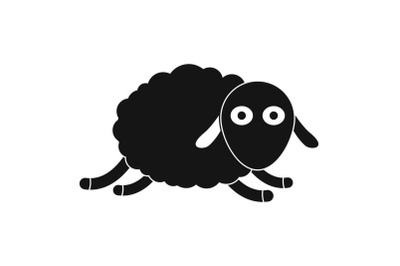 Jumping sheep icon, simple style