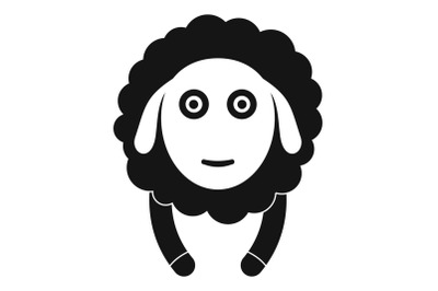 Front face sheep icon, simple style