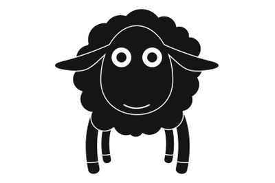 Face of sheep icon, simple style