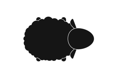 Sheep air view icon, simple style