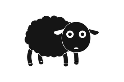 Cute sheep icon, simple style