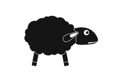 Scared sheep icon, simple style