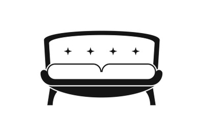Retro old sofa icon, simple style