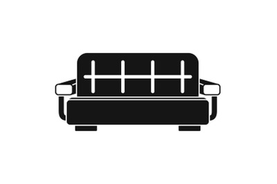 Stripped sofa icon, simple style