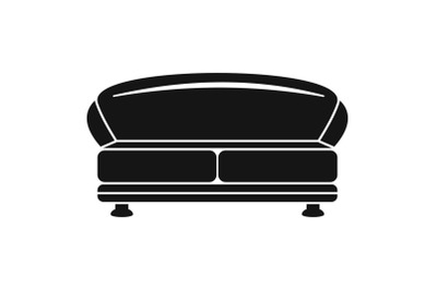 Oval sofa icon, simple style