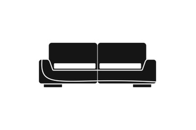 Modern sofa icon, simple style