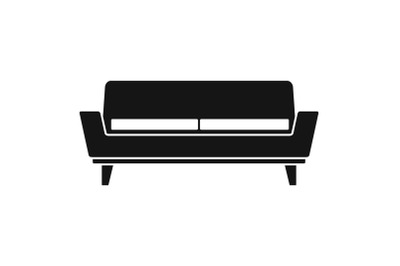 Soft sofa icon, simple style