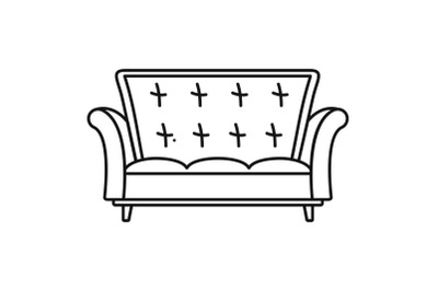 Leather sofa icon, outline style