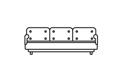 Pillow sofa icon, outline style