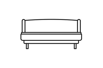 Strong sofa icon, outline style