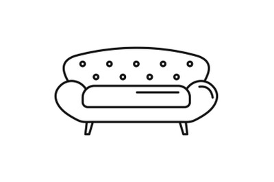 Old sofa icon, outline style
