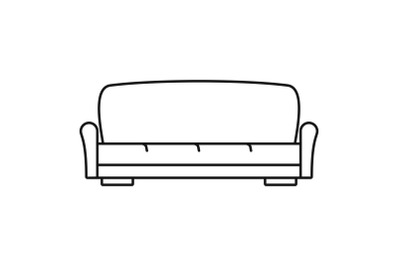 Sofa icon, outline style