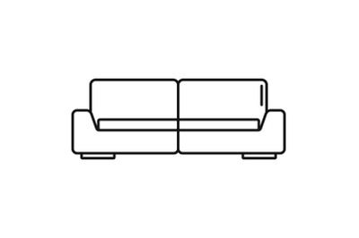 Modern sofa icon, outline style