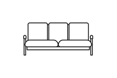 Retro sofa icon, outline style