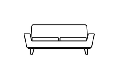 Soft sofa icon, outline style