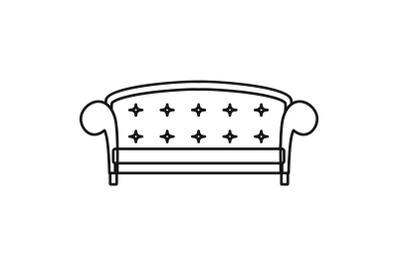 Crown sofa icon, outline style