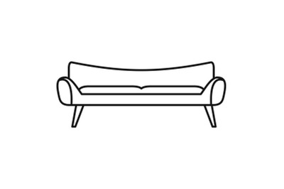 Room sofa icon, outline style