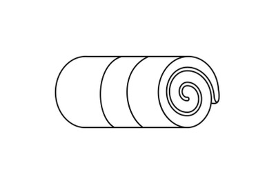 Rolled towel icon, outline style