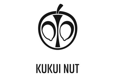 Kukui nut icon, simple style