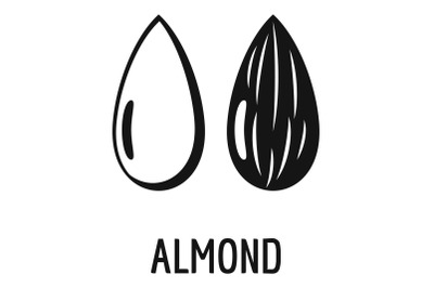 Almond icon, simple style