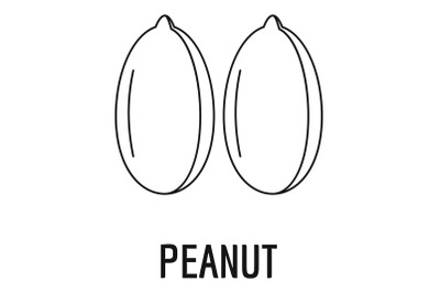 Peanut icon, outline style