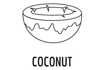 Coconut icon, outline style