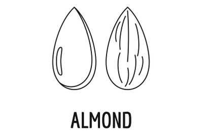 Almond icon, outline style