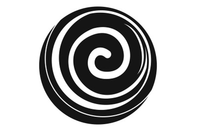 Spiral cake icon, simple style