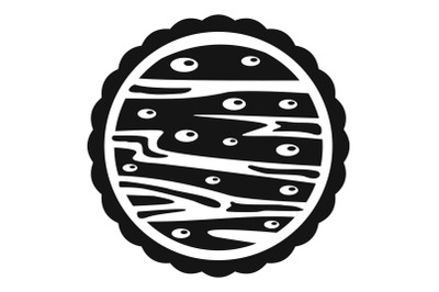 Nuts on cake icon, simple style