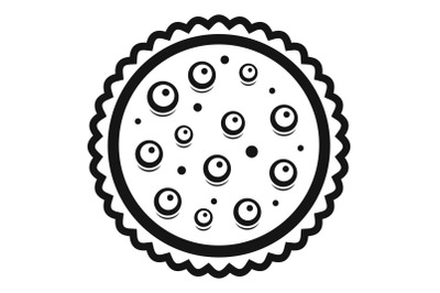 Cherry on cake icon, simple style