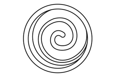 Spiral cake icon, outline style