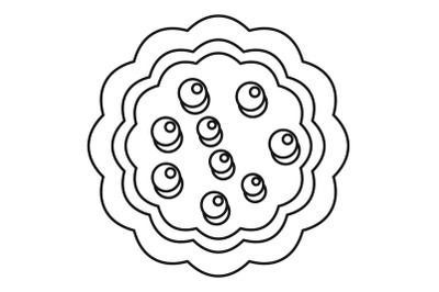 Sweet creme biscuit icon, outline style